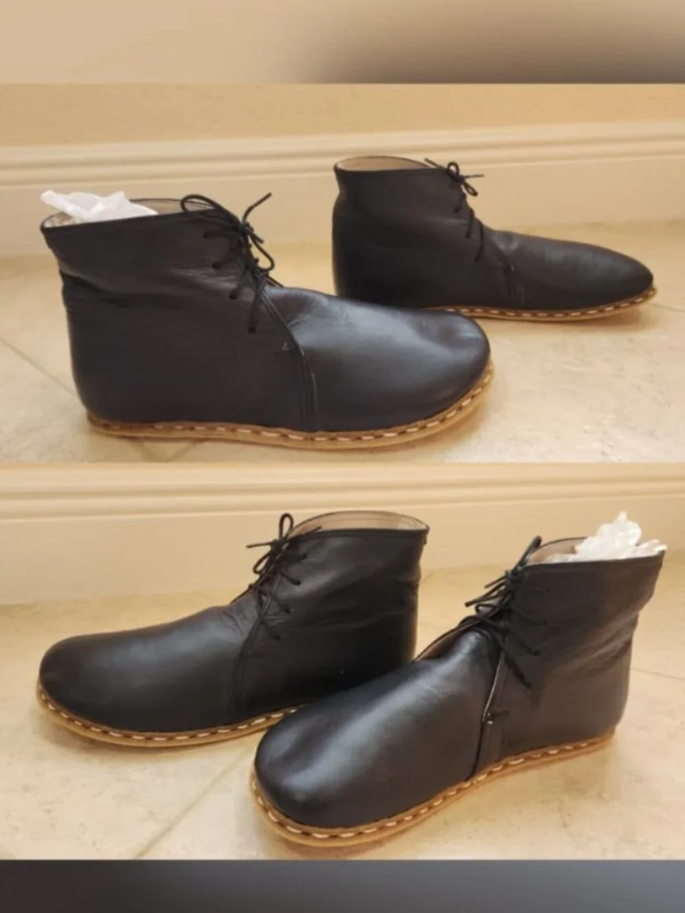 BAREFOOT BOOTS black leather high tops